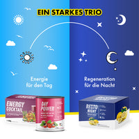 Thumbnail for Ein Starkes Trio, Energie für den Tag: Dose Day Power und Dose Energy Cocktail. Regeneration für die Nacht: Dose Resto Night