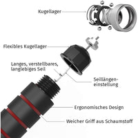 Thumbnail for Explosionszeichnung eines Springseils mit Kugellager, Längeneinstellung, Schaumstoffgriff und Seil