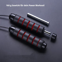 Thumbnail for Springseil mit herausnehmbaren 160 g Metallgewichten und rutschfesten Griffen für intensives Training