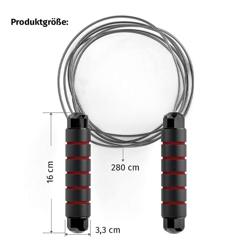 Springseil mit rutschfesten Griffen, Länge 280 cm, Griffhöhe 16 cm, Griffdurchmesser 3,3 cm