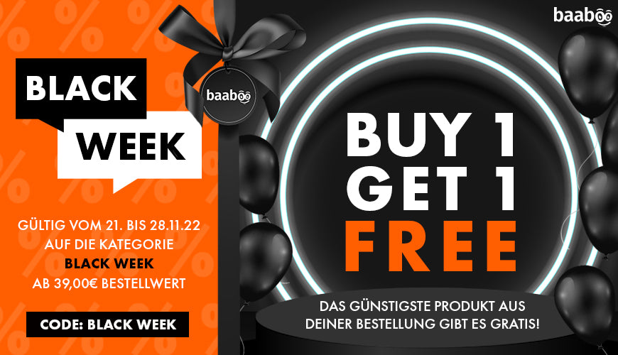 Black Week 2022 bei baaboo » Sicher Dir dein Gratis Produkt!