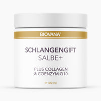 Thumbnail for Weiße Dose mit goldfarbenem Streifen und Schrift Biovana Schlangengift Salbe Plus, 100 ml