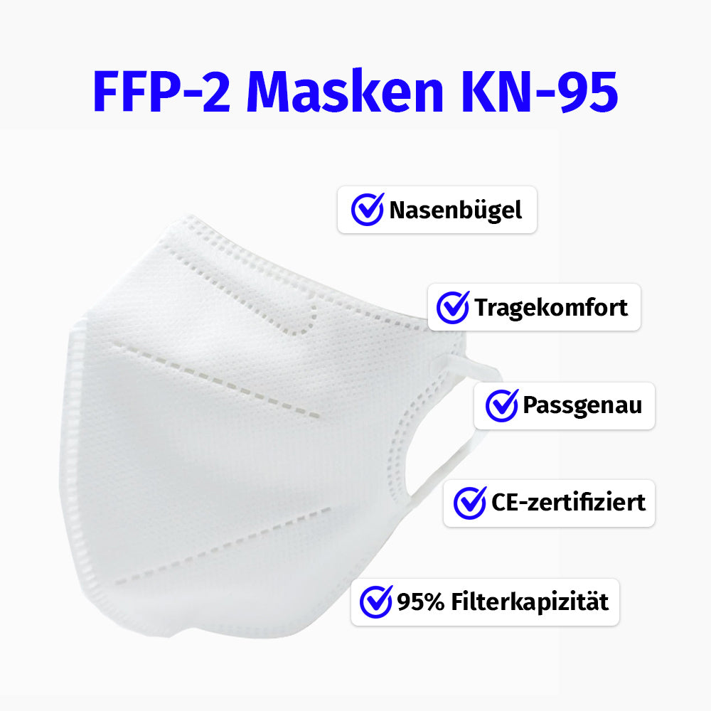 FFP2 Maske (20er Pack) - Hochgradige Filterung von 95 % aller Partikel in der Luft - baaboo -