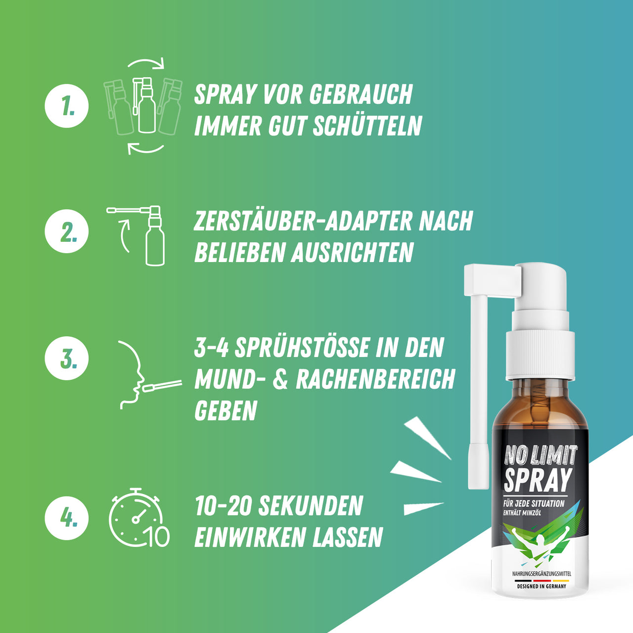 NO LIMIT SPRAY (30 ml) - Vegan, glutenfrei und laktosefrei