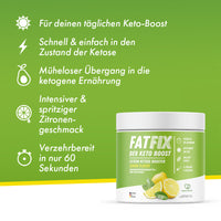 Thumbnail for FATFIX Keto Boost Exogene Ketone (345g) - Spritziger Zitronengeschmack