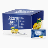 Thumbnail for Blauer Karton Resto Night mit Zitronenabbildung und Portionsbeutel, 210 g für 30 Portionen