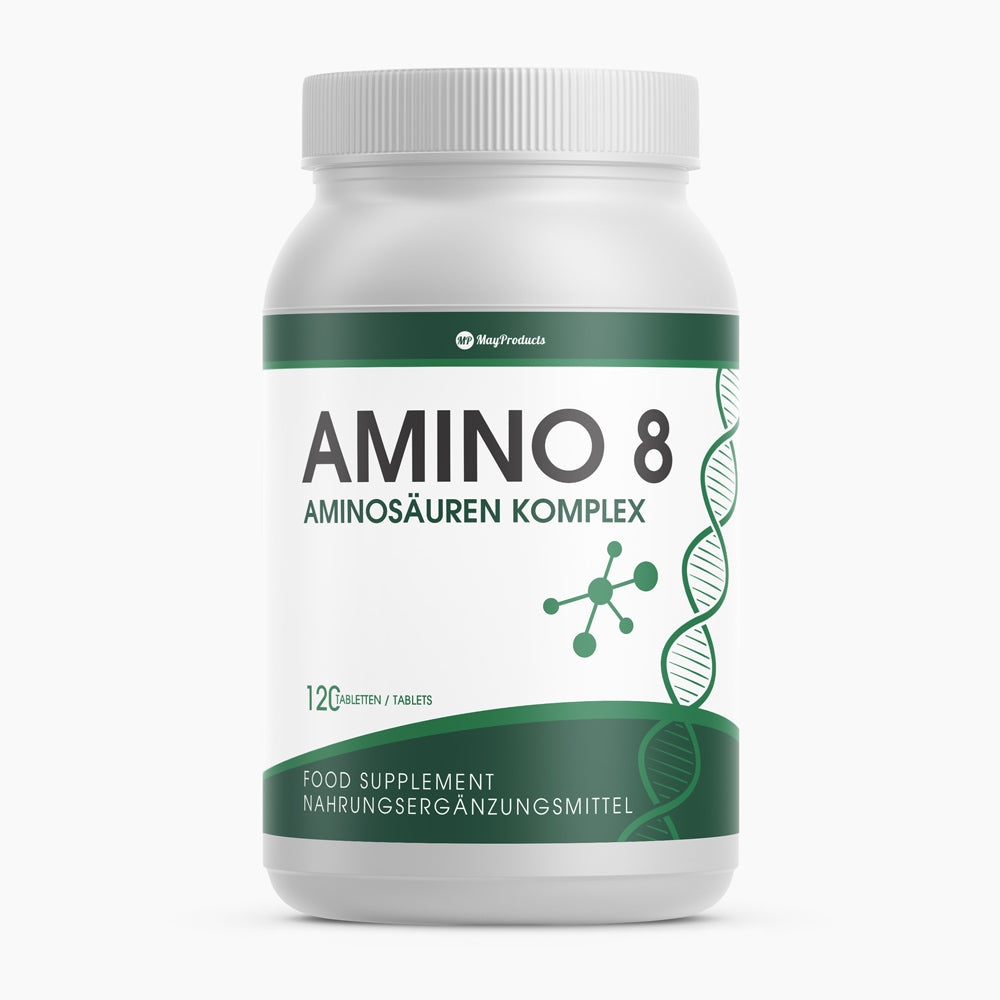 Weiße Dose AMINO 8 Aminosäuren Komplex 120 Tabletten Food Supplement