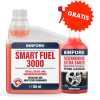 Thumbnail for Produktset mit Binford Smart Fuel 3000 (100 ml) und gratis Felgenreiniger (750 ml)