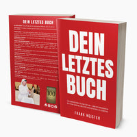 Thumbnail for Buchcover Dein letztes Buch von Frank Heister in Rot mit weißem Titel