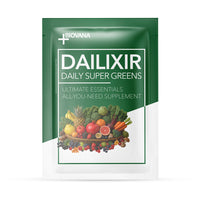 Thumbnail for Grüne Packung Biovana Dailixir Daily Super Greens mit Obst und Gemüse auf der Vorderseite