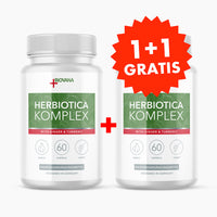 Thumbnail for Doppelpacks Biovana Herbiotica Komplex 60 Kapseln, grünes Etikett und rotes 1+1 Gratis Symbol