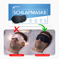 Thumbnail for Verpackung Schlafmaske, Vergleich zweier Personen mit Schlafmasken, links rotes X, rechts grüner Haken