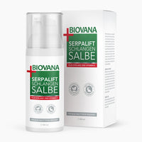 Thumbnail for Spenderflasche Biovana Serpalift Schlangen Salbe 100 ml vor passender Faltschachtel