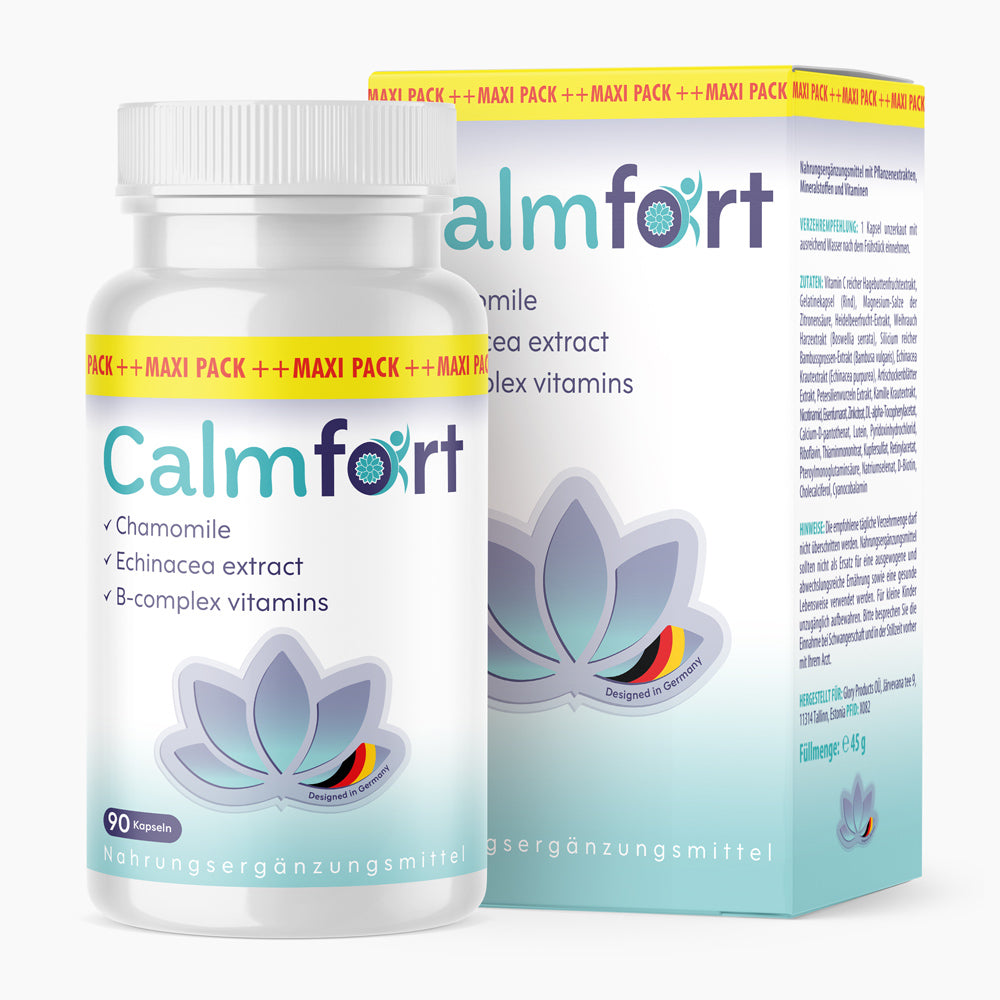 Calmfort Kapseln 90 Stück mit Chamomile Echinacea und Vitamin B Komplex