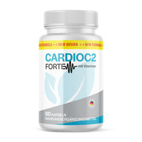 Thumbnail for Weiße Dose Cardioc2 Forte mit blau-grauem Etikett und Aufschrift 60 Kapseln
