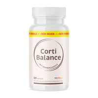 Thumbnail for Weiße Kunststoffdose mit Aufdruck Corti Balance mit Ashwagandha, 60 Kapseln