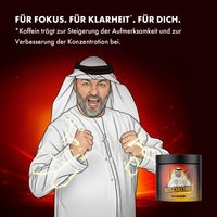 Thumbnail for Gezeichneter Mann mit Energieeffekten vor rotem Hintergrund, rechts die DISCIPLINE-Dose