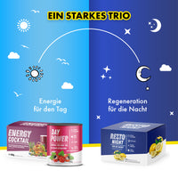 Thumbnail for Verpackungen von Nahrungsergänzung für Tag und Nacht unter dem Titel Ein starkes Trio