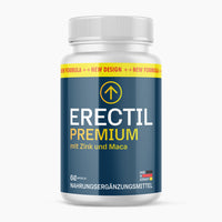 Thumbnail for Erectil Premium 60 Kapseln mit blauem Etikett und Schrift mit Zink und Maca