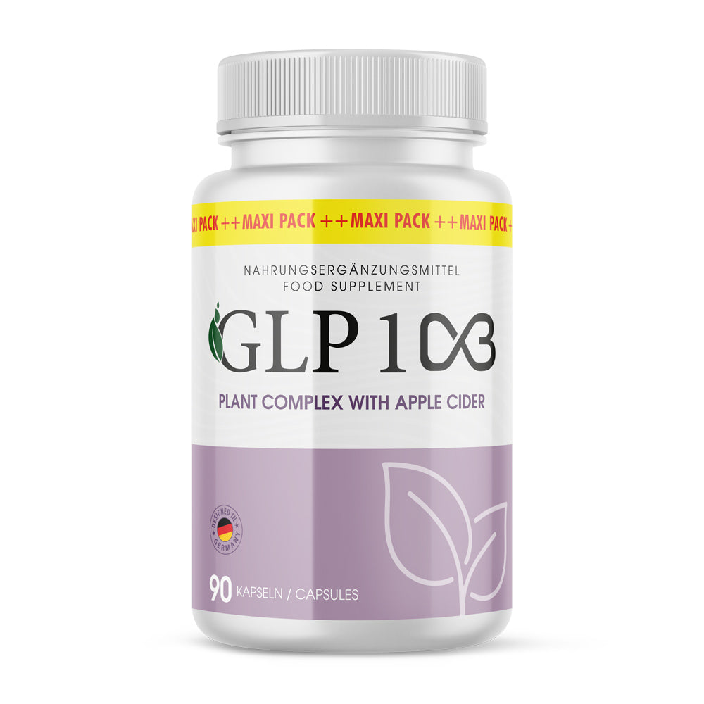 Kunststoffdose mit weißem Etikett GLP 1 Plant Complex with Apple Cider, 90 Kapseln