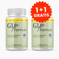 Thumbnail for Zwei Dosen GLP Formula mit hellgrünem Etikett, 90-Kapseln-Hinweis und 1+1-Gratis-Siegel