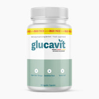 Thumbnail for Kunststoffdose mit Schrift Glucavit, 90 Kapseln, türkisfarbenes Etikett mit Symbolen