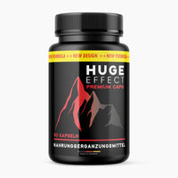 Thumbnail for Huge Effect Kapseln, 60 Stück, schwarze Dose mit rotem Etikett und Bergmotiv