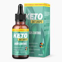 Thumbnail for Keto Diet Drops Flasche mit Pipette, 30 ml, vor passender Faltschachtel abgebildet