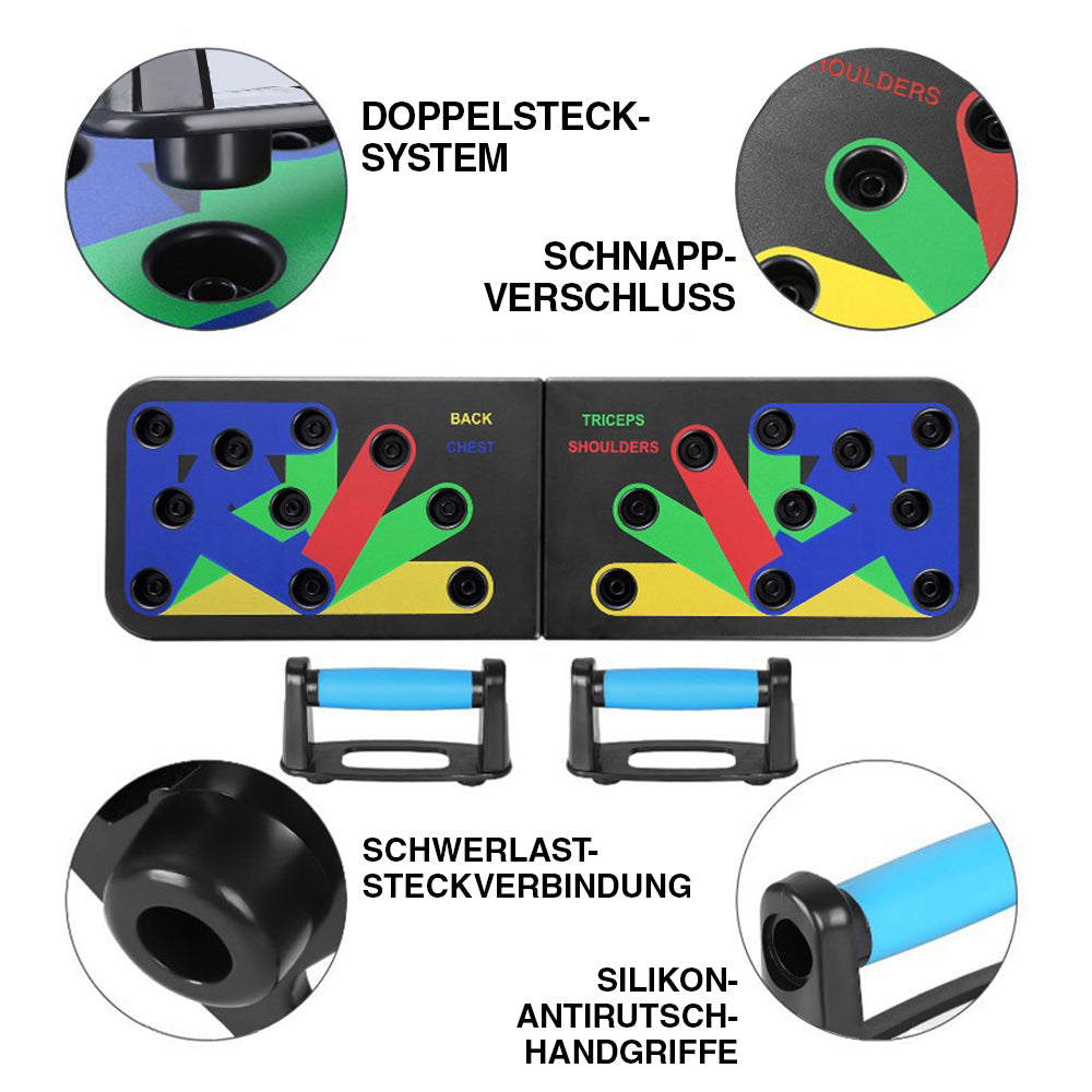 Push-up Liegestützbrett Multifunktions-Muskelboard - Belastbar bis 200 kg 