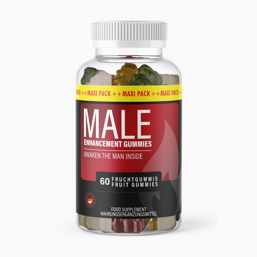 Dose mit Male Enhancement Gummies 60 Stück Fruchtgummis Nahrungsergänzung für Männer