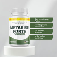 Thumbnail for Metarise Forte Plant Komplex, 90 Kapseln, mit Textfeldern im Bild