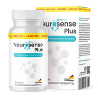 Thumbnail for Neurosense Plus Dose und Verpackung mit Vitamin B6 B12 und Pflanzenextrakten Nahrungsergänzung