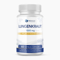 Thumbnail for Weiße Dose von Provilea Nutrition mit Lungenkraut 1500 mg Pflanzenextrakt und 60 Kapseln vegan