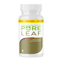 Thumbnail for Weiße Kunststoffdose mit grün-goldenem Etikett und Schrift Pure Leaf Vitamin Complex 90 Kapseln