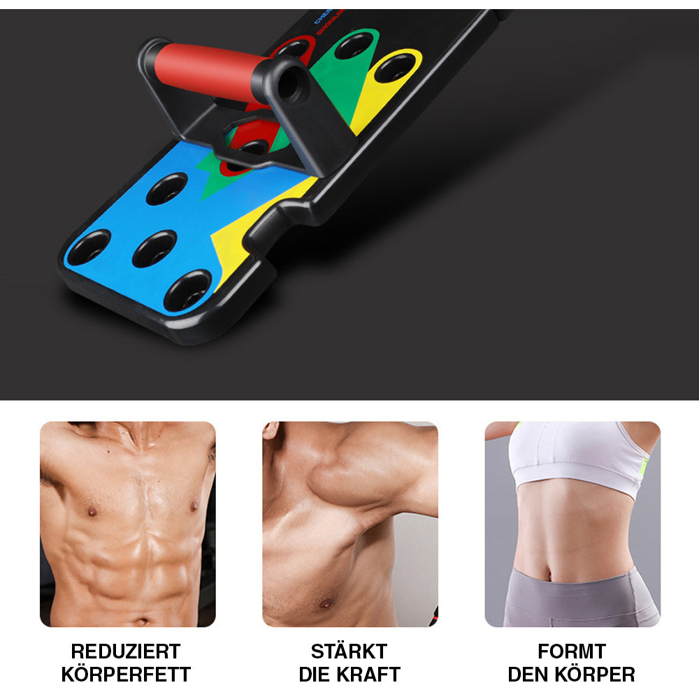 Push-up-Board mit Griffen, zeigt Vorteile wie Fettabbau, Kraftsteigerung und Körperformung