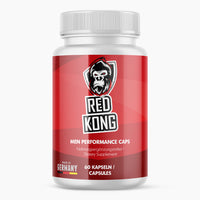 Thumbnail for Kunststoffdose mit rotem Etikett Red Kong Men Performance Caps, Gorilla-Logo und 60 Kapseln