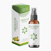 Thumbnail for Braune Sprayflasche Fresh’Up Mundspray mit Verpackung von Simply Health