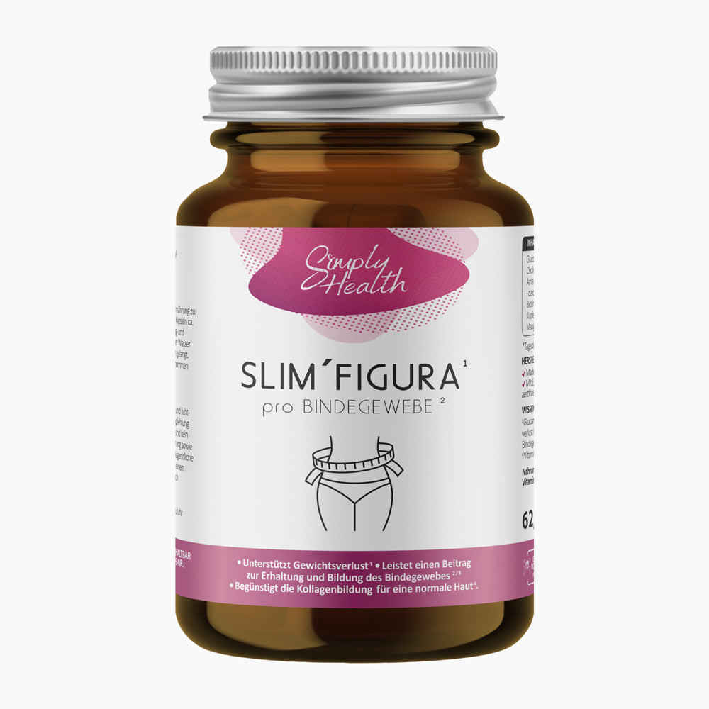 Slim´Figura pro Bindegewebe Nahrungsergänzungsmittel von Simply Health in Glasflasche