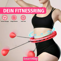 Thumbnail for Frau trainiert mit Smart Hoop Fitnessring, zeigt Rotation, Massageeffekt und festen Halt beim Workout