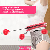 Thumbnail for Frau mit Smart Hoop und 680 g Rotationsball, 360° Massage durch innenliegende Noppen beim Training
