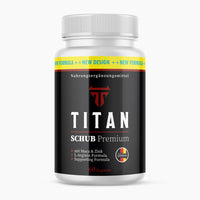 Thumbnail for Produktabbildung Titan Schub Premium Nahrungsergänzungsmittel in weißer Dose mit 60 Kapseln