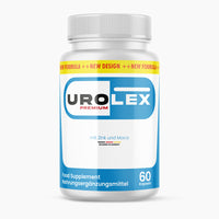 Thumbnail for Dose mit blauem Designfeld und Schrift Urolex Premium mit Zink und Maca 60 Kapseln