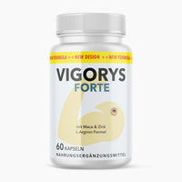 Thumbnail for Dose Vigorys Forte Nahrungsergänzungsmittel mit 60 Kapseln und Hinweis New Formula New Design