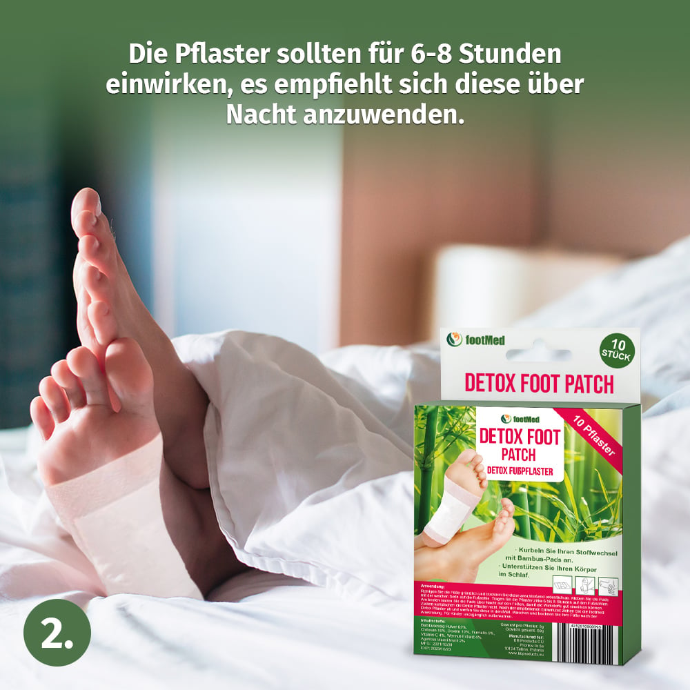 footMed - Detox Foot Patches (10 St.) - Auf Basis von traditionellem, asiatischem Wissen - baaboo -