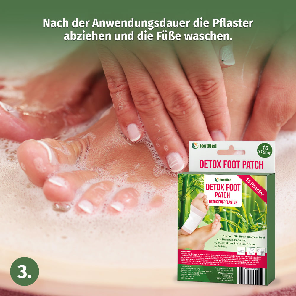 footMed - Detox Foot Patches (10 St.) - Mit natürlichen Pflegestoffen - baaboo -