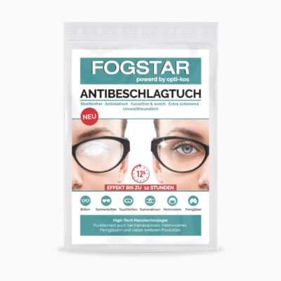 FOGSTAR - Antibeschlagtuch | Brillenputztuch aus Mikrofaser | Reinigungstuch für Brillen | verhindert Beschlagen der Brillengläser | bis zu 200x wiederverwendbar