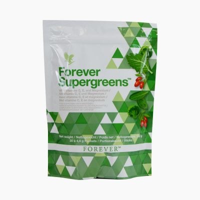 FOREVER Supergreens (30 Beutel je 4,4g) | Superfood Drink mit Aloe Vera und Extrakten aus 20 Frucht- und Gemüsesorten | viele Vitamine, Mikronährstoffe und Antioxidantien
