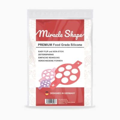 Miracle Shape - Silikon Pfannkuchen Form | 3 Silikonformen (Herze, Kreise, Sterne) | aus hitzebeständigem Silikon | ideal auch für Omeletts, Rösti etc. | Spülmaschinenfest