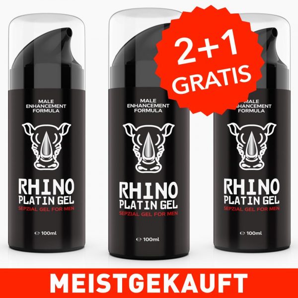 Rhino Platin Gel - 2+1 GRATIS - mehr Spaß und Erregung beim Sex