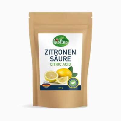 biolino Zitronensäure (1 kg) | 100% Zitronensäure Granulat in Lebensmittelqualität - vegan - glutenfrei